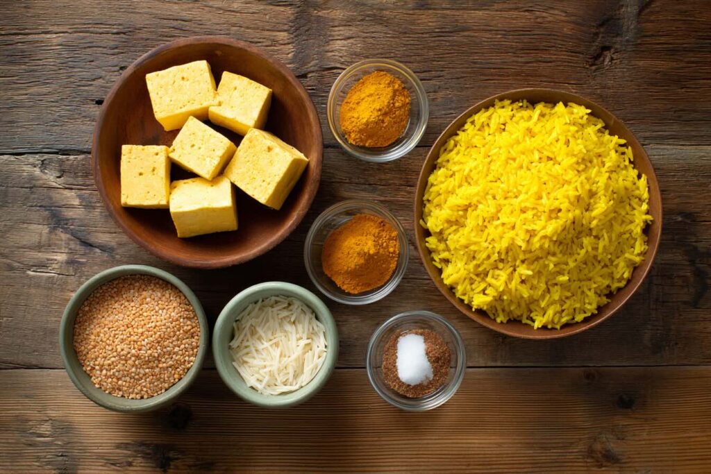 Curry Tofu Turmeric Rice Ingredients