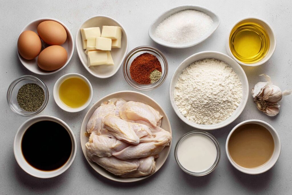 Ingredients for the quick recipe with rotisserie chicken
